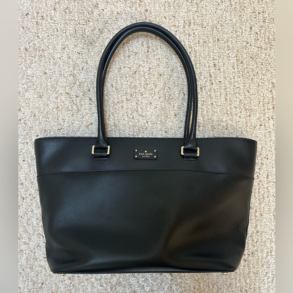 Kate Spade Black Leather Tote Bag